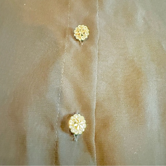 Black Sheer Blouse with Faux Fur Cuffs - Picture 5 of 8